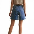 thumbnail image 3 of WAYUTE Womens Shorts Summer Shorts High Waist Straight Leg Denim Shorts with Belt Tie Casual Vacation Travel Everyday Wear Comfortable Stretchy Pocket, 3 of 6