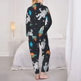 thumbnail image 6 of Goofa Space Printed Women’s 2 Piece Pajama Set Super,Pajamas Women's Long Sleeve Sleepwear Soft Button Down Loungewear Pjs Lounge Set Nightwear-, 6 of 9