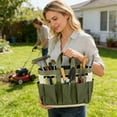 thumbnail image 6 of QAZbgdl Large Gardening Tool Organizer Tote Bag with 8 Pockets | Oxford Cloth Storage for Hand Tools & Gloves | 15.35x9.45x5.12in Green Garden Yard Tool Bag, 1 Pack, 6 of 6