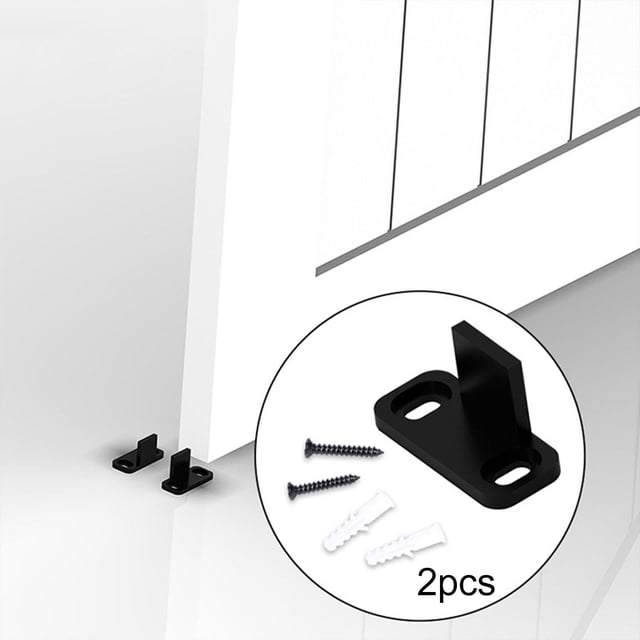 Guía de piso para puerta de granero 2 piezas Perfecl con tornillos color negro