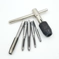thumbnail image 3 of Juego de 6 machos de roscar, llave de trinquete con mango en T ajustable, llave de roscar con rosca de máquina, tapón métrico, machos de roscar en T, 3 of 5