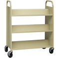 thumbnail image 1 of Hirsh Double-sided Mobile Metal Book Cart Putty/Beige, 1 of 8