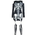 thumbnail image 1 of OVINYER Dress Masquerade Skeleton Print Sexy Strapless Flowy Boho Dresses, 1 of 9