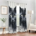 thumbnail image 6 of Cat Head Black Blackout Curtain Panels Drapes Privacy Assured with Light Filtering Curtains for Living room Bedroom Bathroom Window, 6 of 6