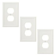 Questech Insulated Single Duplex, 3 Pack, White Outlet Cover Decorative Light Switch Cover