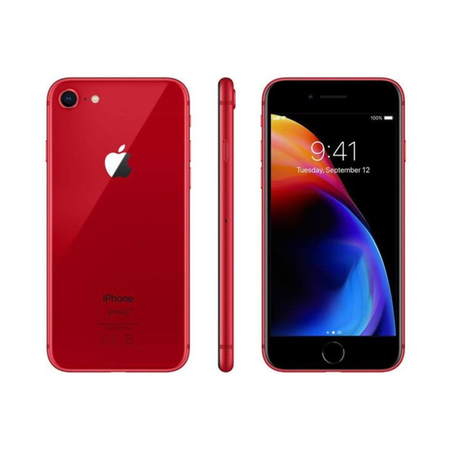 Pre-Owned Apple iPhone 8 (Unlocked) 256GB Red (A1863) Bundle with Wireless Earbuds & Tempered Glass