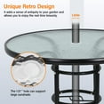 thumbnail image 6 of Dkelincs 32" Patio Table Round Tempered Glass Bistro Table with Umbrella Hole Outdoor Dining Table All-Weather Furniture for Outside, Garden, Balcony, 6 of 10