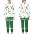 thumbnail image 2 of Renewold Cute Snowman Graphic Pajamas Set for Home Life 2 Pieces Cozy Loose Fitting Crewneck Daily Wear Sleepwear Stretchy Sleep Loungewear Size 11-12,Christmas Day, 2 of 5