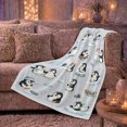 thumbnail image 6 of Cute Penguin Winter Snow Scene Playful Illustration, Festive Holiday Scene, Warm Flannel Blanket for Home Library and Reading Nook, Art Lovers Christmas Gift, Playful Home Decor, 6 of 9