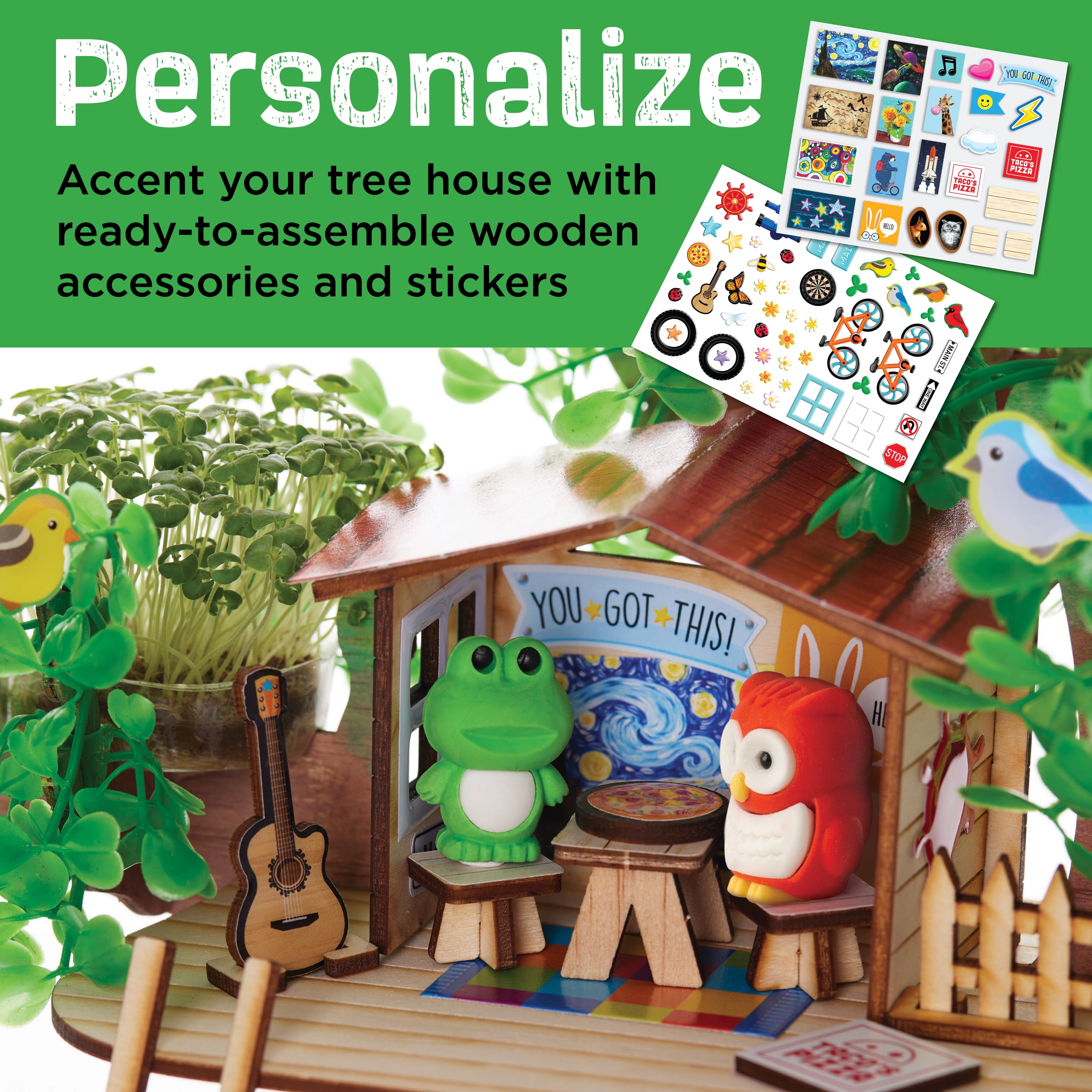 Creativity for Kids Build and Grow Tree House – Child Craft for Boys and Girls, Treehouse Kits