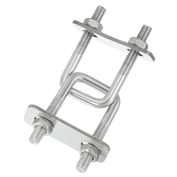 Uxcell Square U-Bolts, Square Bend U-Bolt Stainless Steel Pole U Bolt with Nut Plate Washer for Boat Trailer Camping Sailboat M6x20x50mm