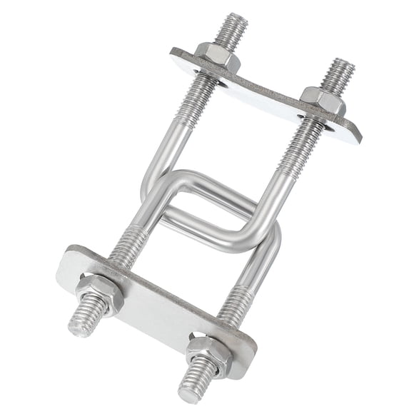 Uxcell Square U-Bolts, Square Bend U-Bolt Stainless Steel Pole U Bolt with Nut Plate Washer for Boat Trailer Camping Sailboat M6x20x50mm