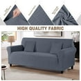 thumbnail image 4 of Stretch Sofa Cover 1 Piece Couch Covers for 3 Cushion Couch Non Slip Universal Sofa Slipcover Washable Soft Jacquard Furniture Protector with 2 pcs Throw Pillow Covers (3 Seater, Grey), 4 of 12