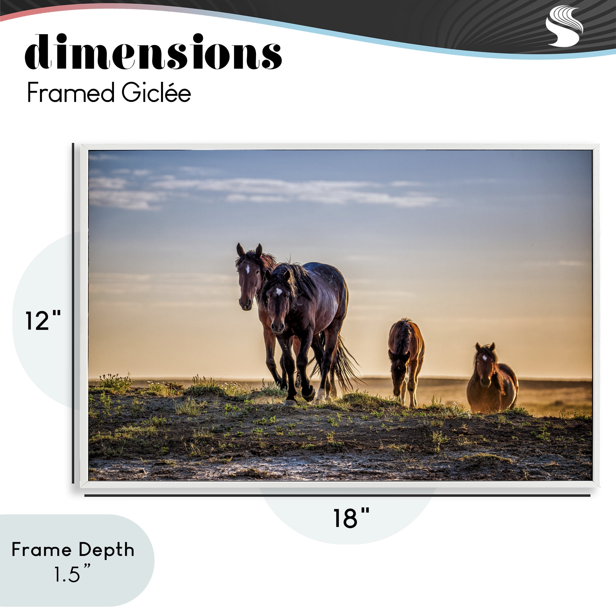 Stupell Industries Horses Coming Home White Framed Giclee Art, design by Tim West