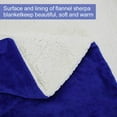 thumbnail image 4 of Blue Sherpa Fleece Blanket 150(60") X200(80") cm, Throw Size Top Luxury Double-Sided Sherpa Flannel Blanket for Sofa and Pet, Exquisite Comfortable Blue Bed Blanket, 4 of 7