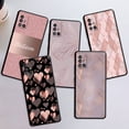 thumbnail image 2 of Funda mate con armadura de corazón de amor rosa y oro negro para Samsung Galaxy A21s, A12, A22, A13, A52, 5G, A11, A71, A32, A51, 4G, A72, A31, A23, A53, A33 QYM unisex, 2 of 2