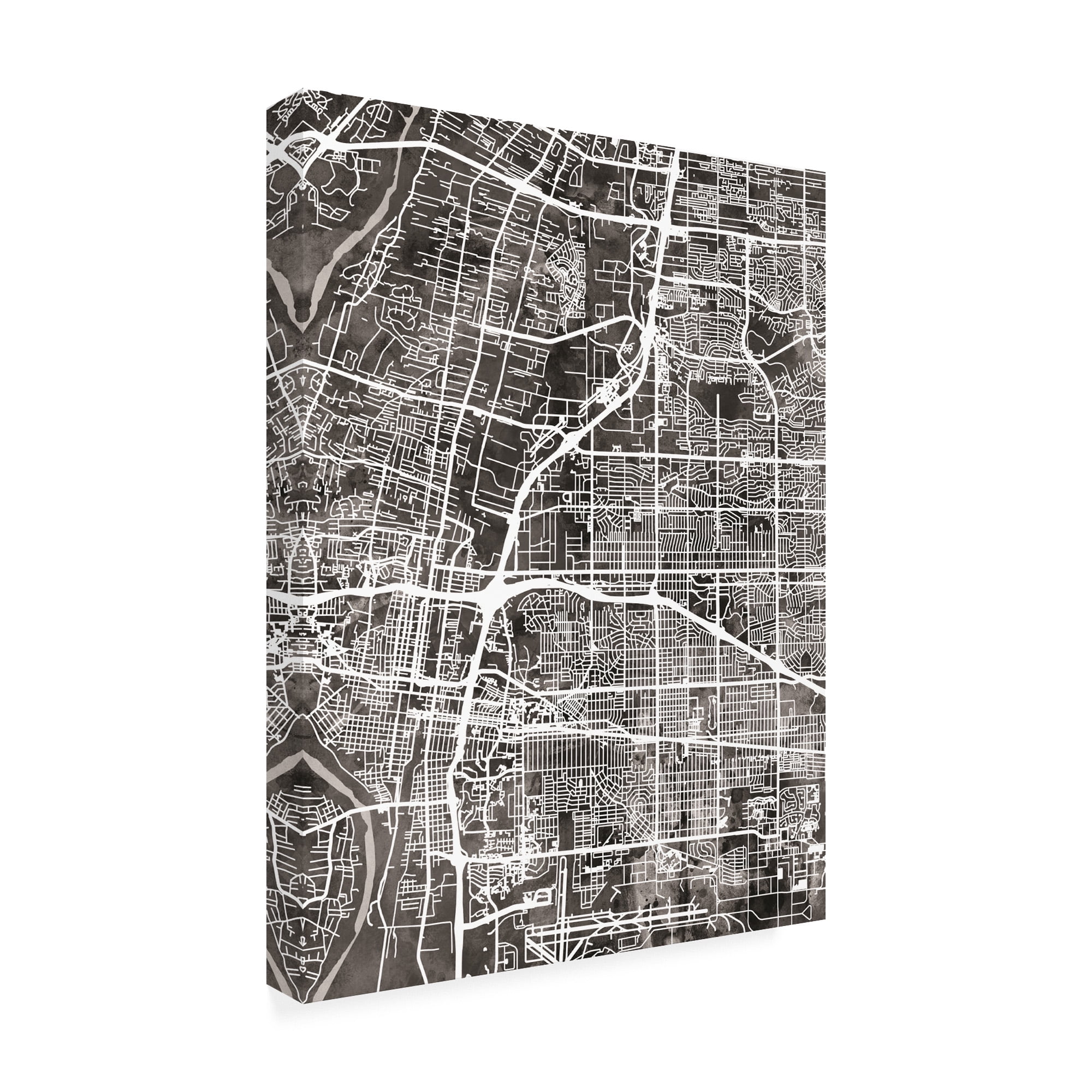 Trademark Fine Art 'Albuquerque New Mexico City Street Map Black' Canvas Art by Michael Tompsett