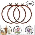 thumbnail image 2 of 3 Pieces 6 inch Round Embroidery Hoops Bulk Imitated Wood Circle Cross Stitch Hoop Ring, 2 of 5