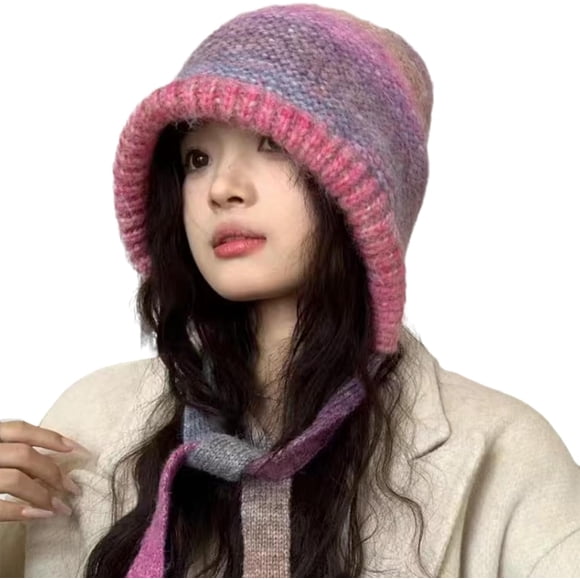 Orejas peruanas de invierno para mujer, gorras de lana para esquí, nieve, gorras de punto al aire última intervensión, gorras de calavera para las orejas, Púrpura, One Size
