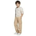 thumbnail image 6 of HAOTAGS Big Boys Casual Cargo Pants(3-14), Elastic Waist Stright Leg Pants with Multi-pockets Khaki 8-9Years, 6 of 10