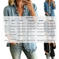 thumbnail image 3 of IROINNID Women's Solid Ruffle Denim Jacket Open Front Long Sleeve Double Button Down Casual Coat with Side Slit Pockets, 3 of 9