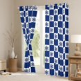 thumbnail image 3 of Feelyou Winter Snowflake Teens Black Out Curtains, Blue Plaid Checkered Curtains Pack of 2 (42x63 Each), Merry Christmas Bedroom Curtains, Blackout Curtains Room Decor, 3 of 6