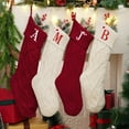thumbnail image 4 of HLONK Personalized Christmas Stockings with Initials  18 Inches Large Embroidered Monogrammed Cable Knit Christmas Stocking for Family  Xmas Holiday Party Gifts & Decoration for Fireplace, 4 of 7