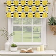 thumbnail image 2 of 2 Pack Summer Lemons Valance for Window Cartoon Yellow Fruit Slices Black White Striped Kitchen Valance Rod Pocket Short Curtain Topper Decorative Window Treatment for Living Room Bedroom 42"x12", 2 of 9