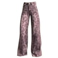 thumbnail image 4 of yunLCZ Wide Leg Pants Woman Wide Leg Pants Woman High Waist Floral Patterned Pants Lightweight Loose Fit Casual Colorful Trouser Imitation Jeans Office Slacks, 4 of 4