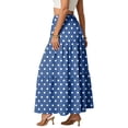thumbnail image 4 of LWavelet Women's Polka Dot Tiered Maxi Skirt, Elastic Waist with Pockets, Cute Summer & Picnic Long Skirt Royal Blue M, 4 of 6