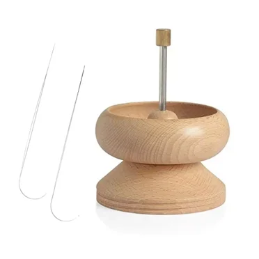 Large Wooden Bead Spinner with Needles - Jewelry & Bead Making Tool