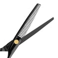 thumbnail image 3 of Tijeras para el cabello, 9 Uds., juegos profesionales de tijeras para cortar el cabello de oro negro, suministros de tijeras de peluquero de acero inoxidable, tijeras rectas, 3 of 5