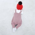 thumbnail image 5 of MIASHUI Unisex Baby Boy Girl Suspender Pants Solid Color Knit Rompers,Pink,12-18 Months, 5 of 5