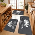 thumbnail image 6 of Honmine Kitchen Rug Mat, Dark Color Floor Carpet with Utensil Print, Absorbent Non Slip Oil Resistant Kitchen Mat for Cooking Area, Sink, Laundry Room, 6 of 7