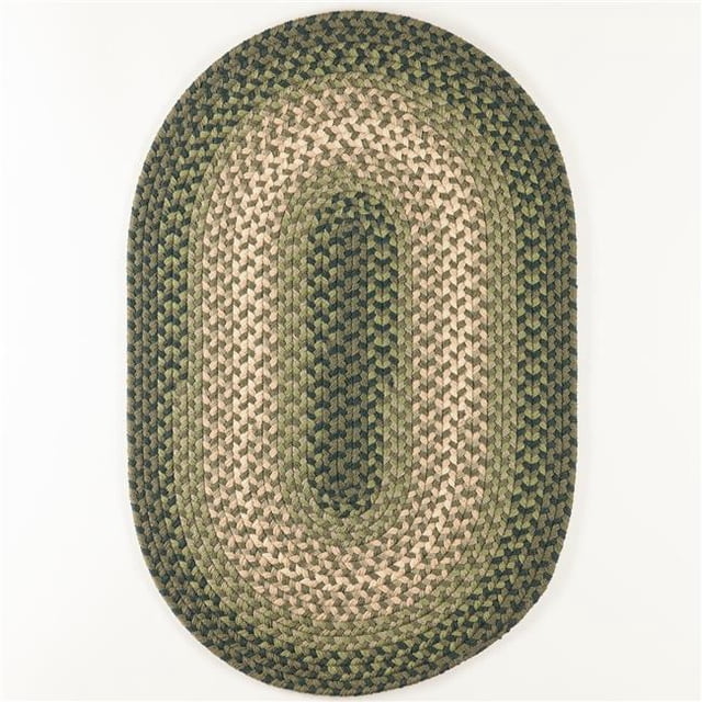 Rhody Rug TR22R024X048 2 x 4 ft. Twin River Oval Rug, Green & Multi Color