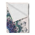 thumbnail image 2 of Mandala Soft Flannel Fleece Throw Blanket, Rich Colorful and Round with Peacock Feathers and Swirling Leafy Lines, Cozy Plush for Indoor and Outdoor Use, 50" x 70", Multicolor, by Ambesonne, 2 of 5