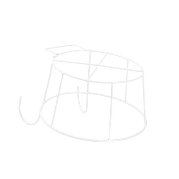 White Metal Flowerpot Holder for Balcony Garden Storage with Durable Round Design and Easy Installation