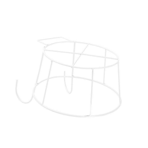 White Metal Flowerpot Holder for Balcony Garden Storage with Durable Round Design and Easy Installation