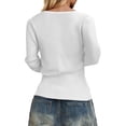 thumbnail image 3 of EDFBUYKRS Women Tops Long Sleeve Dressy Casual- 2026 Fall Fall Women's Loose Blouses Long Sleeved Button Down Shirt Leaves Printed Tunic Tops Female Autumn M, 3 of 6