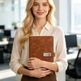 thumbnail image 2 of A5 Soft Cover Notebook Buckle Journal Thickened High Appearance Business Notebook Brown, 2 of 5