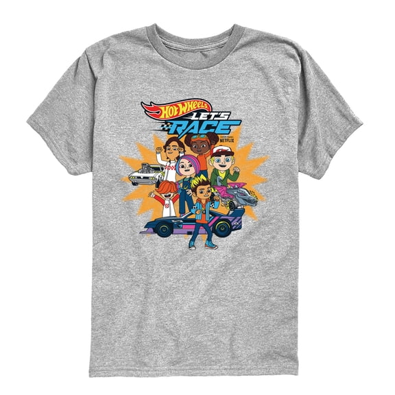Hot Wheels - Let's Race Character Collage - Youth Boys Short Sleeve Graphic T-Shirt