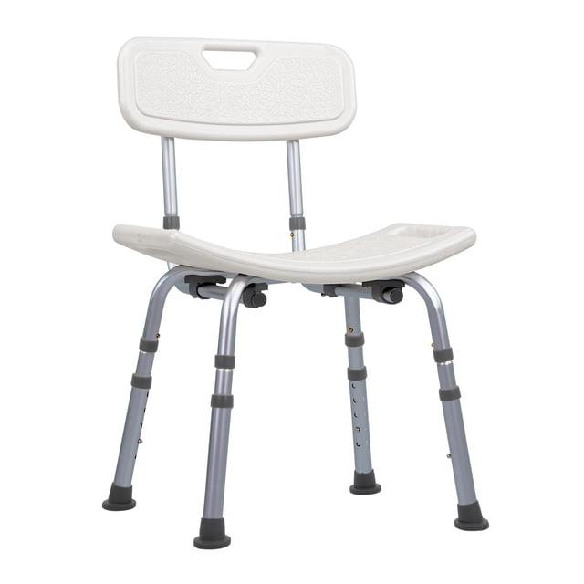 MEDICAL STORE Silla para Baño Ducha Segura Estructura de Aluminio, Cómoda Antidezlizante con Respaldo, Desarmable y con Altura Ajustable