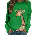 thumbnail image 4 of Puliio Women's Sweatshirts Fashion Giraffe Printing Crewneck Long Sleeve Pullover Sweatshirt Winte Drop Shoulder Casual Hoodie Plus Size Pullover Tops, 4 of 4