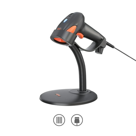 Tera Laser 1D USB Wired Barcode Scanner with Adjustable Stand Model 6900