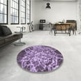 thumbnail image 4 of Ahgly Company Machine Washable Indoor Round Transitional Purple Jam Purple Area Rugs, 6' Round, 4 of 7