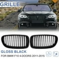 thumbnail image 2 of Unique Bargains 2pcs Glossy Black Front Kidney Grille Grill for 2011-2015 for BMW F10 4D, 2 of 6