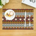 thumbnail image 3 of DouZhe Polyester Placemats Set of 4, Retro Southwestern Ethnic Tribal Brown Pattern Heat Resistant Place Mats for Dining Table, 12" x 18", 3 of 7