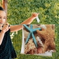 thumbnail image 2 of Summer Beach Seashell Kitchen Hand Towels 2 PCS, Starfish Marine Seaside Fingertip Bath Towels Ultra Soft and Highly Absorbent, Decorative Face Towels Dish Washcloths, 28.3"x14.4", 2 of 4