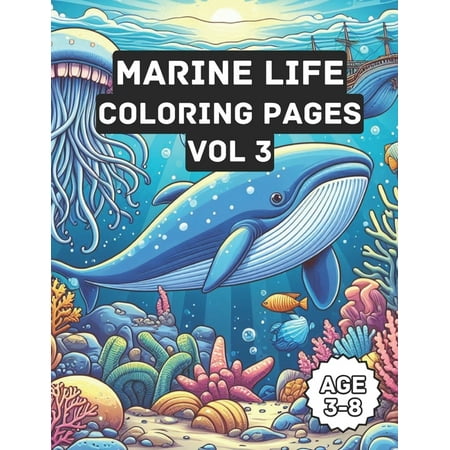 Sea Creature Coloring Pages - Vol 3: Ocean Animal Coloring Book for Kids ages 3-8 years (Paperback)