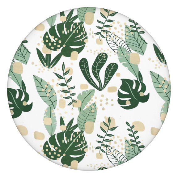 Floral Print Round Tablecloth with Elastic Fit, Durable and Lightweight Polyester, Fits 44-52 Inch for Indoor and Outdoor Table Use